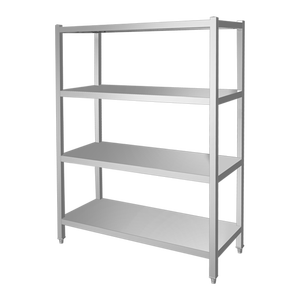 رفوف متعددة الطبقات من الفولاذ المقاوم للصدأ مخصصة، قوية ومتينة، مناسبة للمستودعات والمطابخ والتخزين البارد والأقبية - Product Image 6