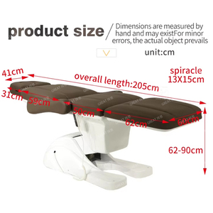Lettino da Massaggio Più Venduto per Negozi di Estetica, Attrezzatura con 3 Motori, Lettino Elettrico Marrone per Cosmetica e Saloni di Bellezza - Product Image 4