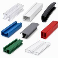 Perfil de Extrusión de PVC, PC, PMMA Personalizado OEM, Cubierta de Difusor LED Extruido, Moldura en Forma de U, Borde Flexible, Proveedor de Fábrica