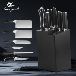 Juego <span class=keywords><strong>de</strong></span> Cuchillos <span class=keywords><strong>de</strong></span> Cocina <span class=keywords><strong>de</strong></span> 7 Piezas, Acero Inoxidable 9Cr18MoV con Bloque para Cuchillos, para Cocinar en Casa, Regalo Familiar, Juego Completo <span class=keywords><strong>de</strong></span> Utensilios <span class=keywords><strong>de</strong></span> Cocina - Product Image 1