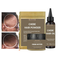 Échantillon Gratuit 100 ml Huile et Kit de Beurre Poudre Chebe Africain Biologique pour la Prévention de la Chute des Cheveux et Traitement Réparateur à Domicile