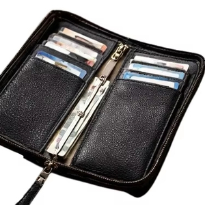 Premium Leather Mens <b>Wallet</b> Zipper Long <b>Wallet</b> Multi <b>Card</b> <b>Holder</b> Organizer Durable Stylish Travel <b>Wallet</b> - Product Image 1
