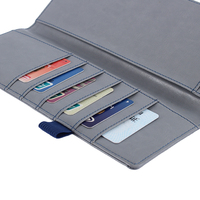 Portefeuille fin en cuir PU, multifonctionnel, porte-chèques, léger et portable, pour hommes et femmes, organisateur de monnaie long