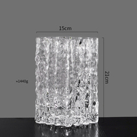 Nordique Glacier hydroponique verre clair vase décoration lumière luxe style maison salon table rose vase à fleurs
