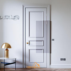 ประตูภายในสีน้ำเงินหรูหราสไตล์คลาสสิกสำหรับโรงแรม อพาร์ทเมนต์ ห้องนอน ประตูไม้เนื้อแข็ง - Product Image 4