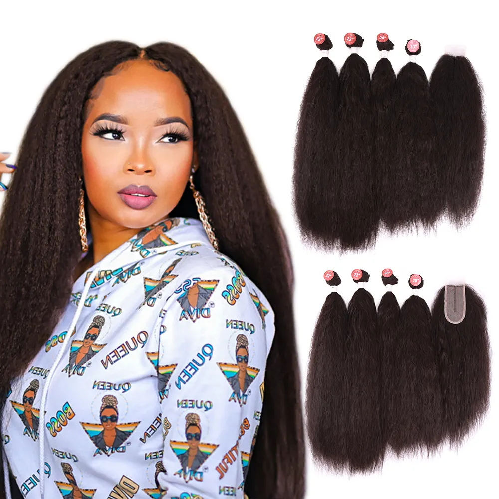 Wholesale Price Hair 100% Synthetic Hair Extensions for Black Women Body Wave Brazilian Hair Straight Extensions