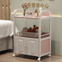 Chariot de rangement à 3 niveaux pour salon de beauté, mobilier moderne avec armoire et roulettes pour clinique de spa et cabinet médical
