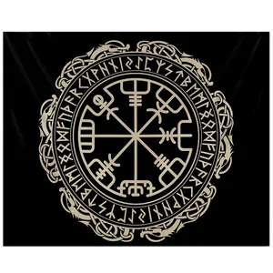 Wholesale Viking Mystical Symbol Home Decor Wall Hang Tapestry Psychedelic Scene Wall Hanging Bohemian Decor Crow Sofa Blanket