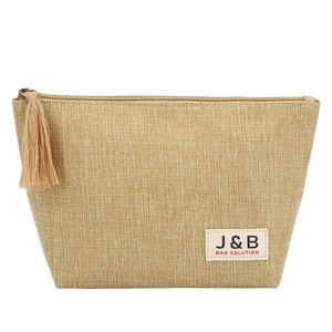Eco-friendly Linen Makeup <strong>Bag</strong> with Tassel Custom Private Label Cosmetic Pouch <strong>Bag</strong> Skin Care Shampoo <strong>Sunscreen</strong> Packing Storage - Product Image 4