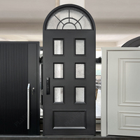 Porte d'entrée principale moderne pour maison, design simple en aluminium, verre simple, serrure intelligente, nouvelle porte d'entrée