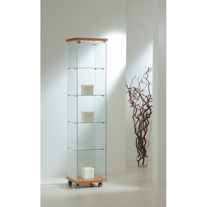 Vetrina in Vetro Temperato LL OF418L di Produzione Italiana 40x40x181cm Colore Wenge con Faretti Inclusi - Product Image 1