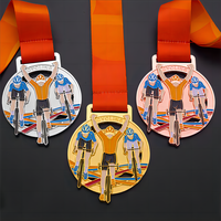 Médaille de marathon sportive 3D personnalisée en alliage de zinc, plaqué or, argent, bronze, impression typographique, technique de moulage, judo