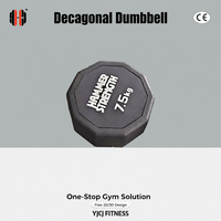 Mancuerna Decagonal con Laterales Planos, Mango Compacto, Estructura Duradera para Entrenamiento de Fuerza y Fitness Comercial