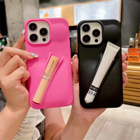Vente chaude Mode Femmes Maquillage Téléphone Cas pour iPhone 16 Silicone Brillant À Lèvres Cas Rouge À Lèvres Titulaire Housse De Protection
