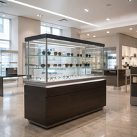 Vitrine de présentation de lunettes en verre LED personnalisée, verrouillable, pour lunettes de soleil optiques, pour boutique de détail
