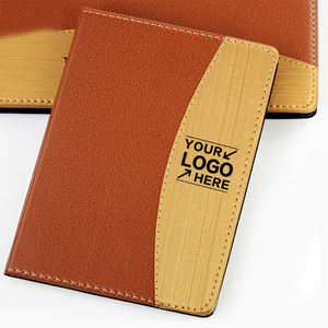 Cahier en <span class=keywords><strong>cuir</strong></span> et bambou écologique Journal personnalisable avec texte de livre de notes parfait pour le bureau, les affaires et l'usage personnel - Product Image 1