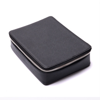 Organisateur de Lunettes de Luxe 3 Fentes, Étui de Voyage pour Lunettes Multiples, Boîte en Cuir PU, Rangement et Présentoir