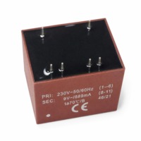 Transformateur abaisseur encapsulé 230V AC 50/60Hz Sortie 9V 1.5VA Certifié CE Haute Température 70°C ℃