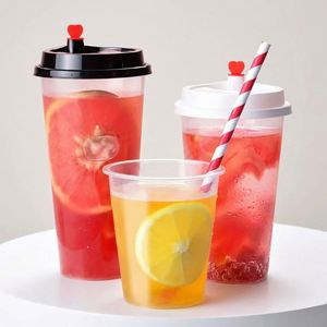 Gobelet jetable en PP transparent givré de qualité alimentaire à paroi simple 90 mm, gobelet en plastique transparent personnalisé 500 ml 700 ml pour limonade et bubble tea - Product Image 1