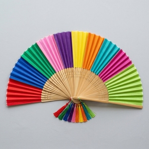 Éventail pliant en <span class=keywords><strong>bambou</strong></span> de 13 pouces, grand format, avec logo personnalisé imprimé sur tissu de soie, idéal pour les festivals de musique, les fêtes et les cadeaux. - Product Image 5