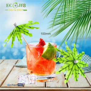 Piques à cocktail jetables en <span class=keywords><strong>bois</strong></span>, parasols en papier en forme de <span class=keywords><strong>palmier</strong></span> pour boissons tropicales, bar, mariage, fête, décoration de boissons - Product Image 2