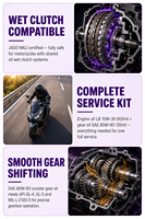 Kit d'entretien complet pour scooter, huile moteur entièrement synthétique 10W-30 + huile de boîte de vitesses 80W-90, lubrifiant pour moto 4 temps LubeMaxx UK