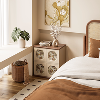 Table de chevet décorative moderne en bois avec plusieurs tiroirs, meuble de rangement, buffet de canapé, panneau de chambre à coucher
