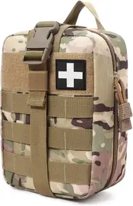Venta al por mayor de emergencia mejor kit de primeros auxilios de supervivencia campamento equipo de supervivencia con hacha Spork firstaid trauma kit bolsa de Trauma