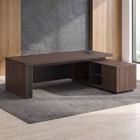Bureau de direction en L durable au design moderne en bois pour patron, usage domestique ou professionnel
