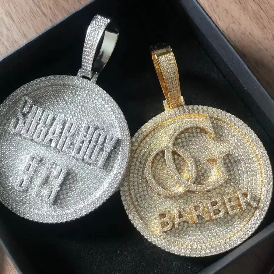 jewelry custom pendant zircon hip hop jewelry custom letter spinning pendant 18K Gold