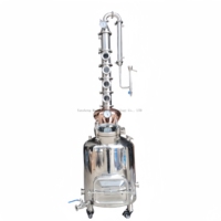 Kit de Distillation d'Alcool Portable Mini - Matériel de Cuisson en Acier Inoxydable - Colonne de Reflux à Dôme en Cuivre Multi-Fenêtres - Capacité de 10 à 2000 L