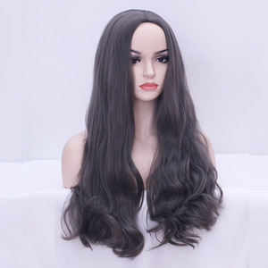 Peluca de Estilo Europeo Americano para Mujer, con Parte Lateral, Cabello Largo Rizado, Ondas Grandes, Fibra Capilar que Simula el Cuero Cabelludo, Estilo <span class=keywords><strong>COS</strong></span> para Fiestas, Nueva Llegada - Product Image 4