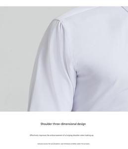 Trajes Casuales de Negocios <span class=keywords><strong>para</strong></span> <span class=keywords><strong>Hombre</strong></span>, Corte Slim, Camisa <span class=keywords><strong>Blanca</strong></span> de Manga Larga con Logotipo Bordado Personalizado, Cierre de un Solo Botón, <span class=keywords><strong>Ropa</strong></span> Social Masculina - Product Image 3