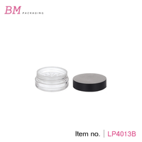 Pot à poudre libre vide noir mat élégant et minimaliste, personnalisable avec votre marque, transparent, classique, pour maquillage et cosmétiques LP4013B