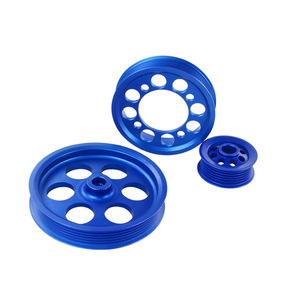 Poyracing - Polea de Correa en V de Aleación de Aluminio, 30 mm de Diámetro Interior, 2 Ranuras, Azul, para Toyota Supra JZA80 2JZG - Product Image 3