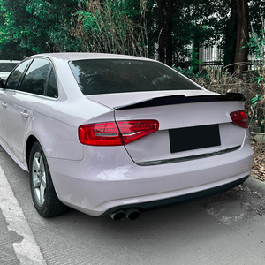 สปอยเลอร์หลัง Audi A4 S4 B8 สีดำเงา ลายคาร์บอนไฟเบอร์ ทรง Ducktail วัสดุ ABS ปี 2009-2016 - Product Image 1
