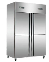 Congélateur vertical commercial en acier inoxydable pour cuisine, capacité 1420L, -20~0°C