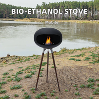 Support de cheminée moderne en métal sur pieds hauts, foyer à bioéthanol, foyer autoportant sans fumée, portable, décoratif, pour usage intérieur et extérieur