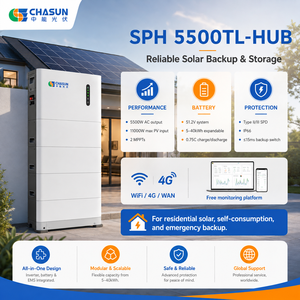 อินเวอร์เตอร์พลังงานแสงอาทิตย์แบบไฮบริด CHASUN 5500W <span class=keywords><strong>SPH</strong></span> 5500TL-HUB แบบแยกส่วน ต่อพ่วงได้ 2 MPPT 16A IP20 CAN ประสิทธิภาพสูงสุด 97.7% ติดตั้งบนพื้น/ผนัง - Product Image 3