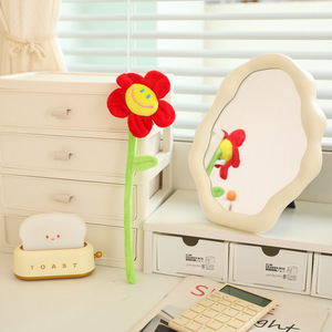 Caras felices coloridas, juguetes de girasol de margaritas de felpa súper suave, tallos flexibles suaves bordados, relleno de algodón PP, alivio del estrés - Product Image 6