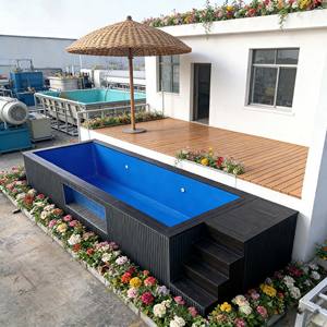 Piscina de Hidromasaje Familiar Pequeña Personalizada, Piscina Elevada para Exteriores con Ventana Resistente a los Rayos UV y a la Corrosión, Fabricada en Fibra de Vidrio - Product Image 3