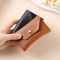 Portefeuilles portables unisexes réutilisables pour voyages, enveloppes à monnaie, motif perles et pois, courte longueur, fermeture ouverte, RFID