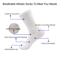 Chaussettes de sport classiques Glacier personnalisables avec logo pour hommes et femmes, blanches, respirantes, à fond en tissu éponge, durables, pour la course et le basketball