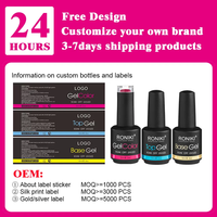 RONIKI 3000 Warna Profesional Gel Nail Polish 15ml Soak Off Tahan Lama Uv Gel Polish Set untuk Perlengkapan Kuku Salon
