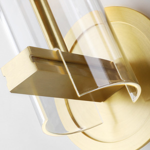 Lámpara de Pared de Cristal de Lujo Posmoderno Totalmente en Cobre, Estilo Nórdico, Iluminación de Pared de Fondo para Comedor, Dormitorio, Pasillo - Product Image 1