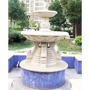 Moderne Outdoor-Hausgarten Ornamente Wasserfall Pool Marmor Wasser fontänen