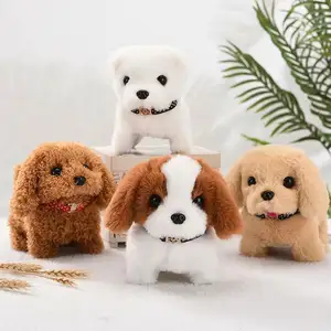 Wholesale spot produHigh quality children's electric plush toy dog teddy bear puppy soft plush fabric battery puppy toy