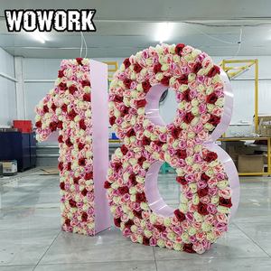 WOWORK diskon besar tas kosmetik bordir bunga dekorasi bentuk cinta huruf logam untuk acara pesta dan pernikahan - Product Image 4