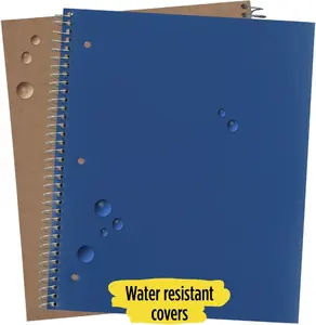 Spiral Notebook 5 Subject, College Ruled Paper, 200 Sheets, 11" x 8-1/2", Pacific Blue, 1 Count