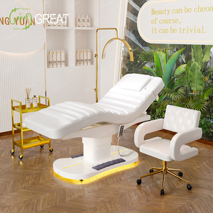 Muebles modernos para salón de belleza superventas, cama de pestañas faciales curvadas, cama de masaje con Base blanca eléctrica de alta calidad - Product Image 3